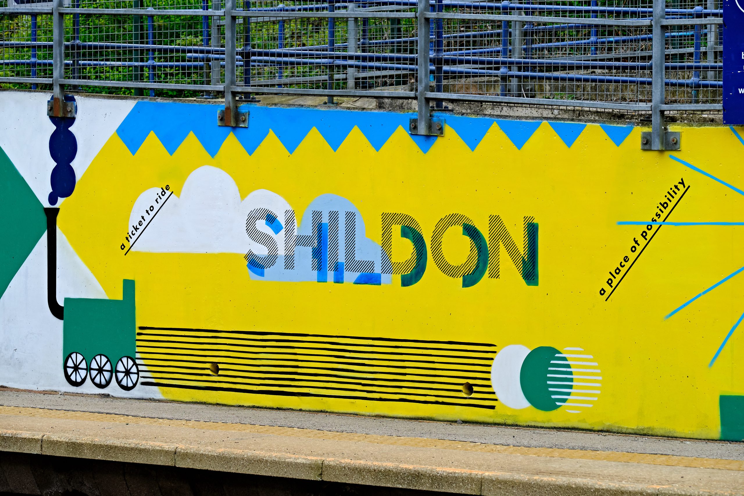 Shildon in Motion Unveiling event Shildon train graphic
