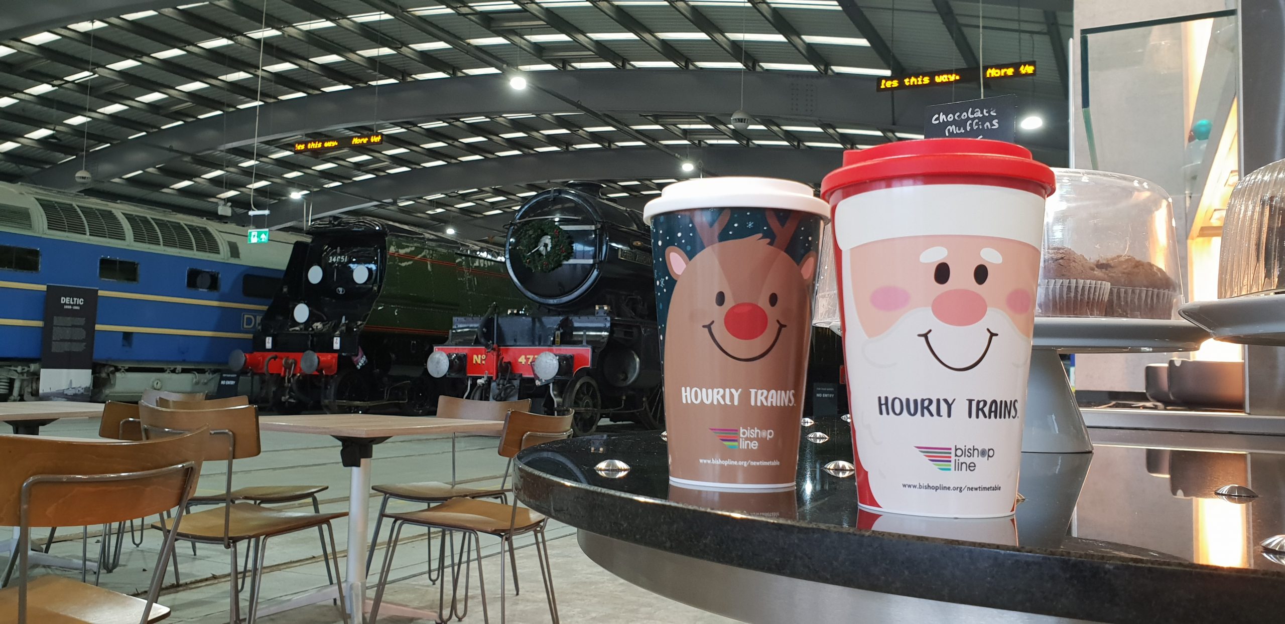 Hourly Service Christmas Cups at Locomotion