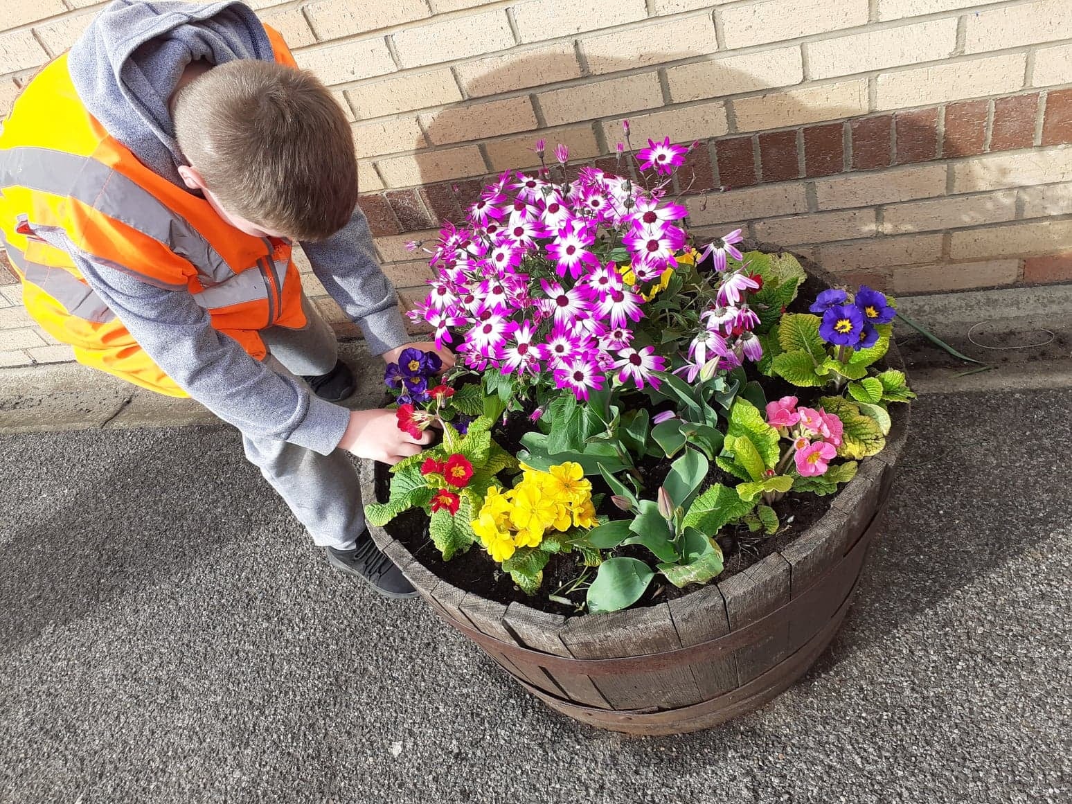 Adopters tending to flowers at Bishop Auckland station