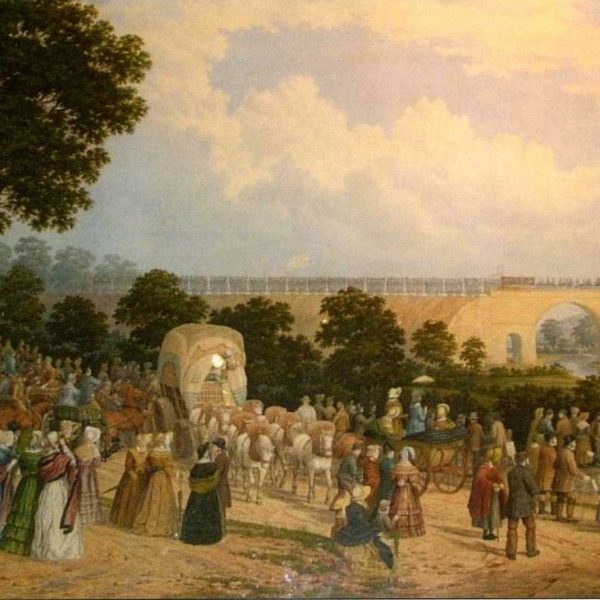The Opening of the Stockton and Darlington Railway, 1825 by John Dobbin