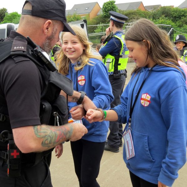 St George's CE Academy students with British Transport Police