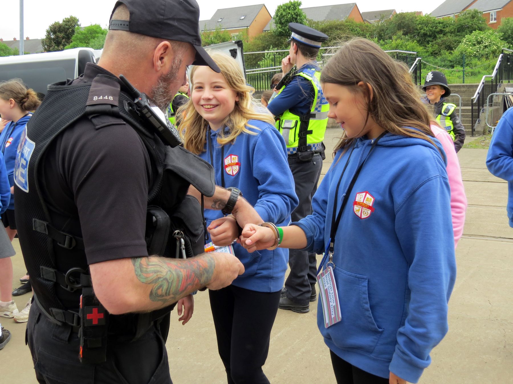 St George's CE Academy students with British Transport Police