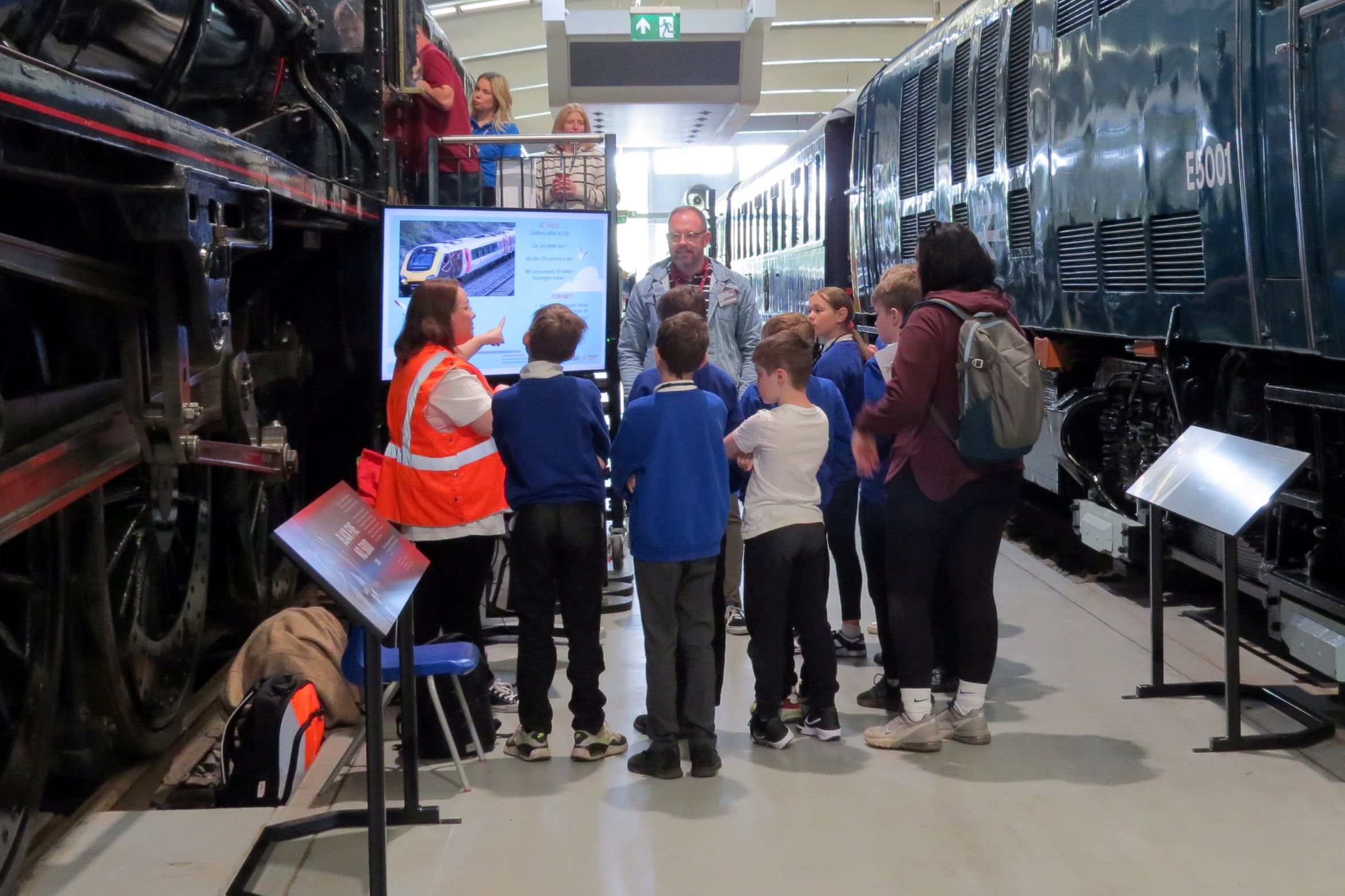 CrossCountry colleague explaining what its like to be a driver with Etherley Lane Primary