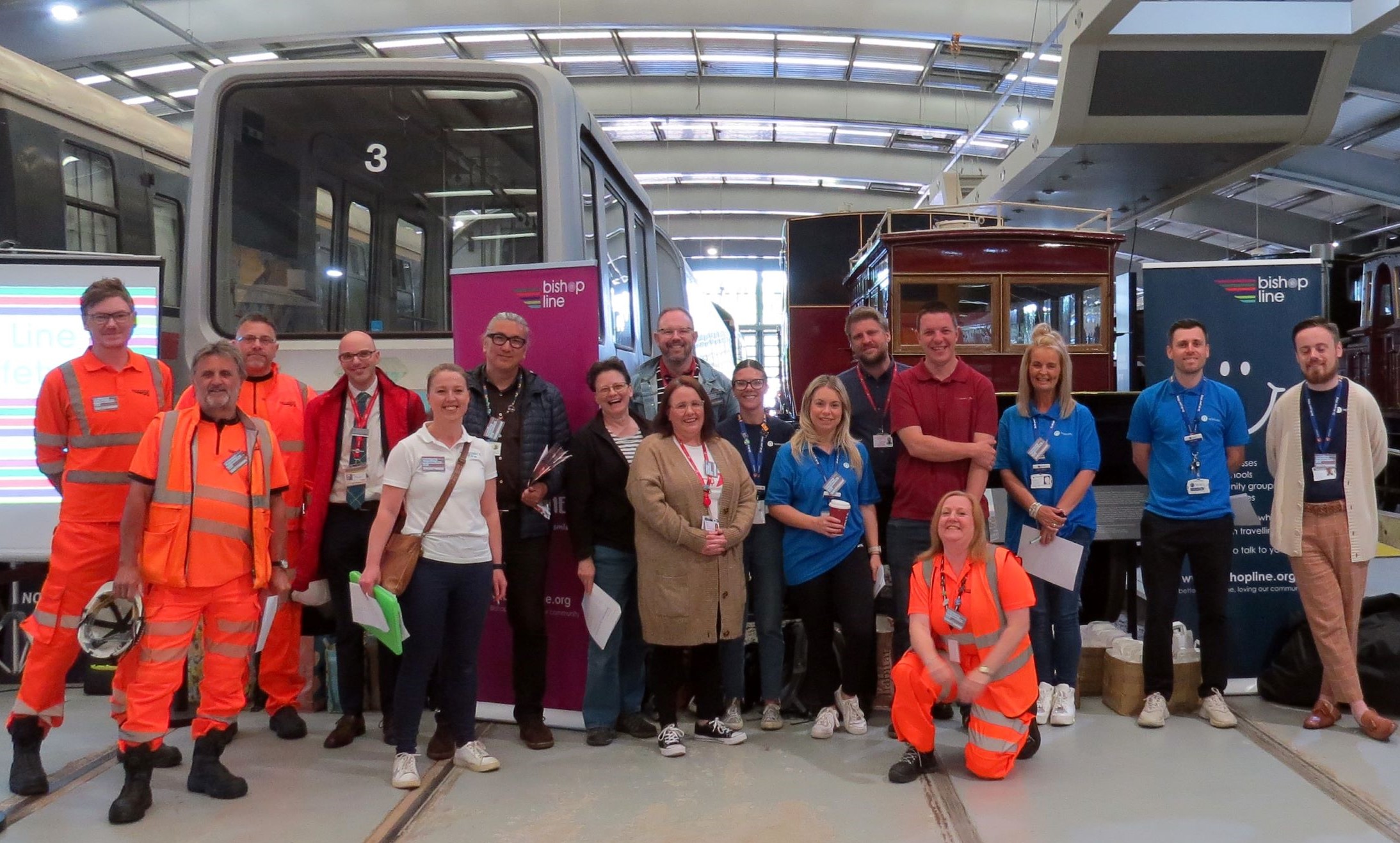 Some of our amazing colleagues at the Bishop Line Rail Safety Day 2024