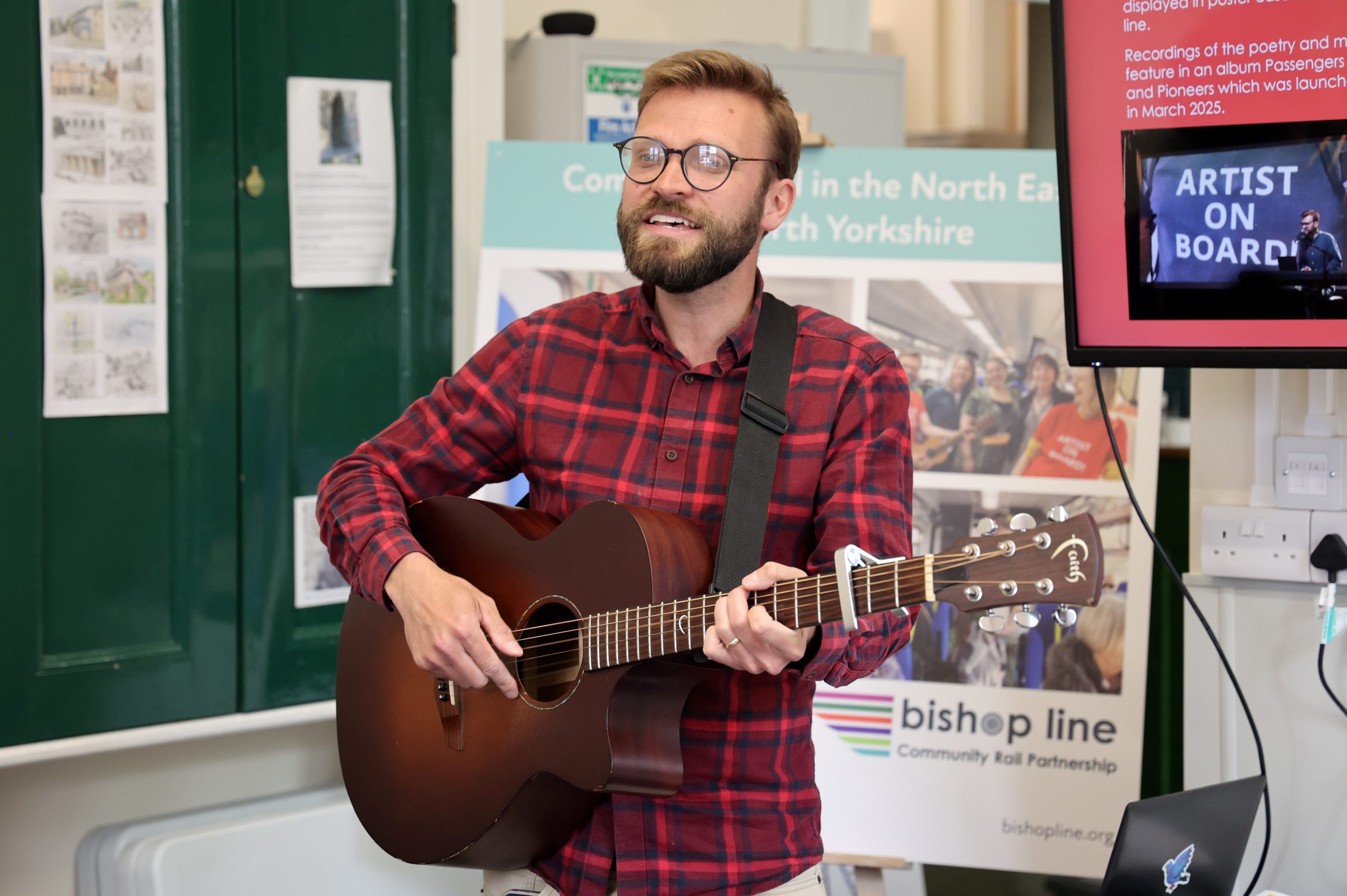 Sam Slatcher singing songs from his Passengers and Pioneers Album