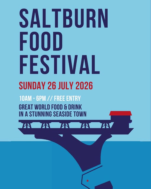 Saltburn Food Festival, Sunday 26th July 2026, 10am-6pm, Free Entry, Great world food and drink in a stunning seaside town