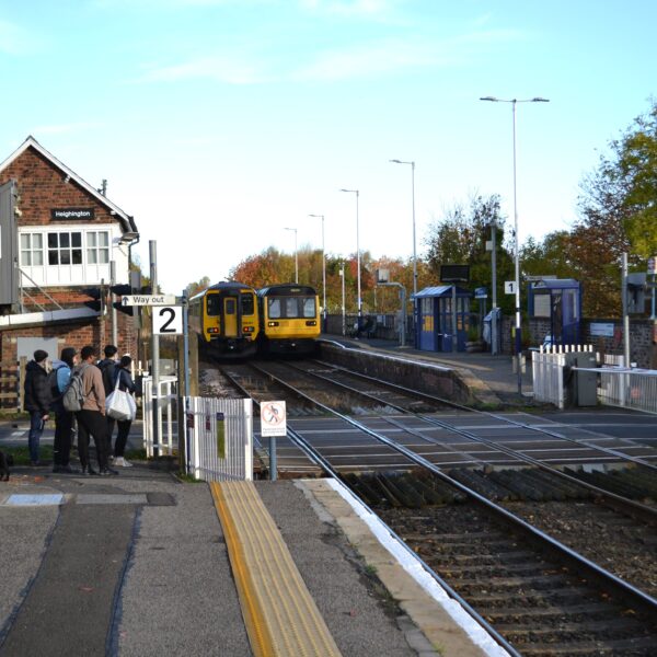Trains at Heighington station