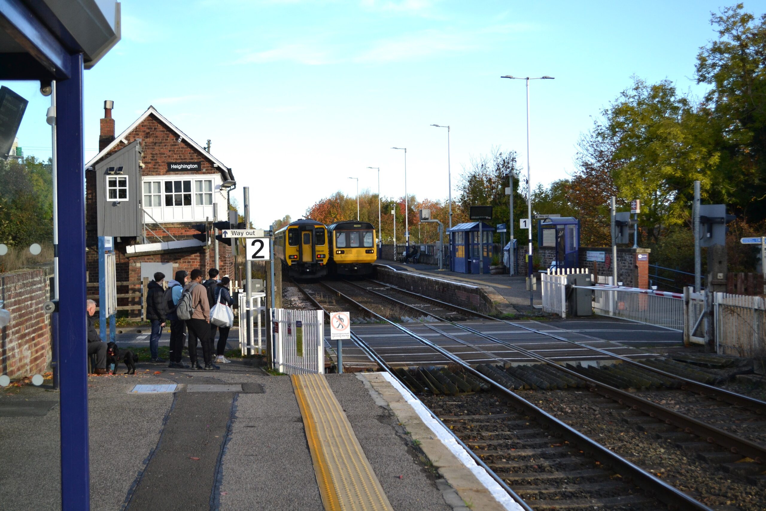 Trains at Heighington station